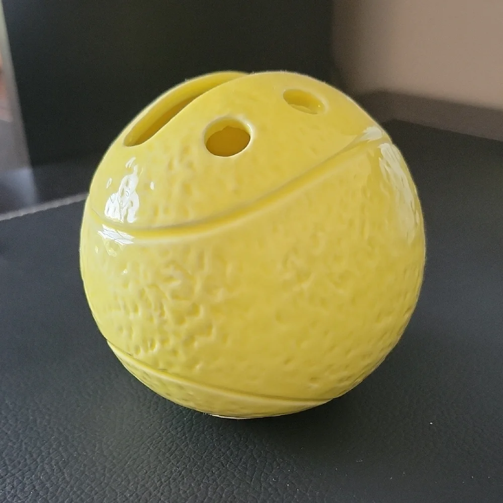 Yellow Tennis Ball Pencil Holder